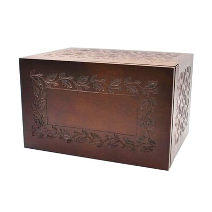 Cremation Urn Adult Human Ashes, Wooden Tree of Life, Brown | Holds up to 250 lbs, Urns Box and Casket for Men Women, Dimensions: 9.45"(L) x 5.9"(W) x 7.1"(H) - color: Vin