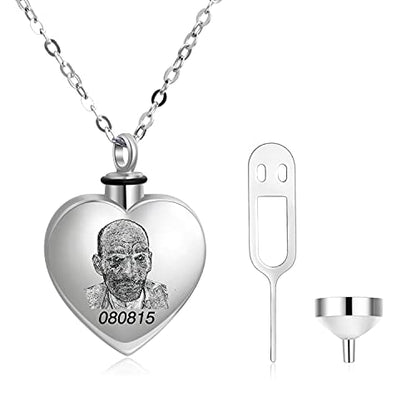 Filigree Dog Paw Urn Locket Necklace 925 Sterling Silver Print Pet Urn Necklace for Ashes Engraved Personalized Cremation Jewelry Pictures Keepsake Memorial Gifts for Women Men - style: B Engraved Photo