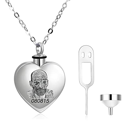 Filigree Dog Paw Urn Locket Necklace 925 Sterling Silver Print Pet Urn Necklace for Ashes Engraved Personalized Cremation Jewelry Pictures Keepsake Memorial Gifts for Women Men - style: B Engraved Photo