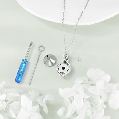 Butterfly/Dragonfly/Pet Paw/Tree of Life/Maple Leaf/Cross Urn Necklace for Ashes 925 Sterling Silver Cremation Pendant Jewelry Gifts for Women Mom - color: Pet Paw