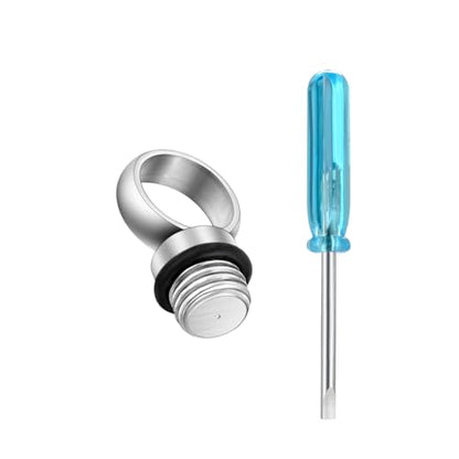 Abooxiu Top Ring with Screwdrivers for Urn Necklace Cremation Jewelry Ashes Keepsake Stainless Steel Replacement Silver