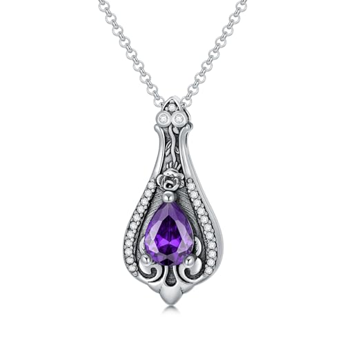 Rose & Daisy Urn Necklace - Sterling Silver Cremation Keepsake Memorial Jewelry - style: Rose Urn Teardrop