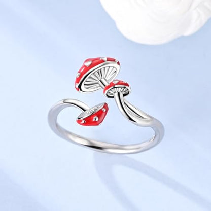 Parmuz 925 Sterling Silver Adjustable Ring for Woman Stackable Open Ring - color: purple