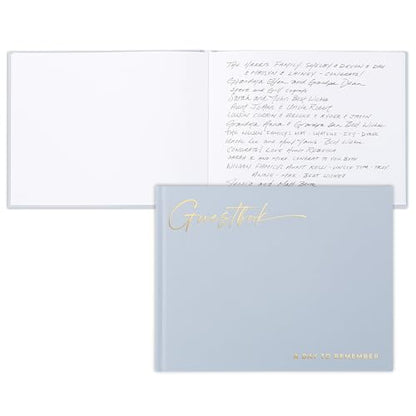 Beautiful Wedding Guest Book for Your Wedding Reception w/ Polaroid Photos | Simply Elegant Guestbook to Sign in and Add Photos - The Perfect Baby Shower Guest Book for the Special Day - color: Blue