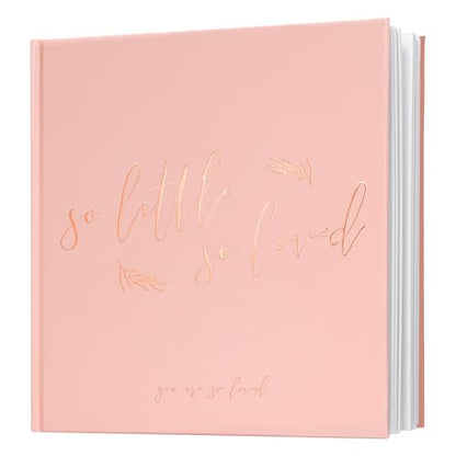Calculs So Little So Loved Baby Shower Guest Book, Pink - color: Pink & Rose Gold