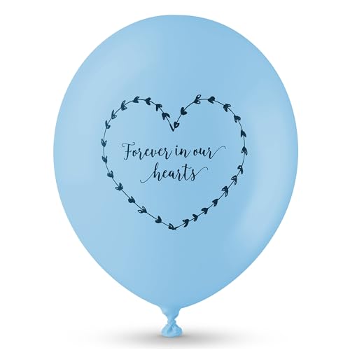 ANGEL & DOVE 25 Rainbow Funeral Balloons 'Forever In Our Hearts' Biodegradable - for Memorial, Celebration of Life