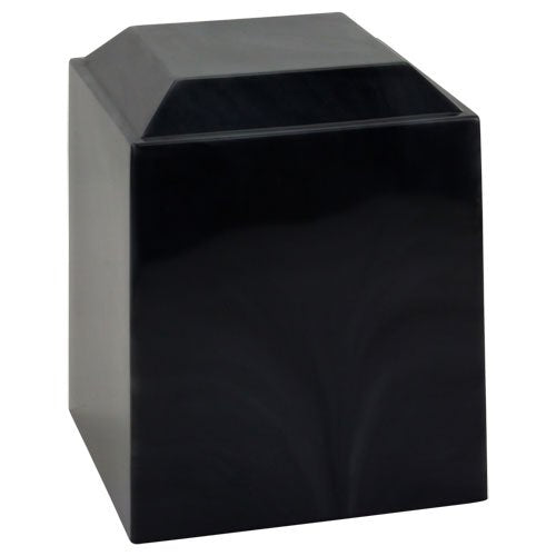 Magna Onyx Cultured Marble Cremation Urn – Adult Size, 230 cu/in Capacity, Durable Black Stone-Look Memorial Urn for Human Ashes, Home Display or Ground Burial - color: Black