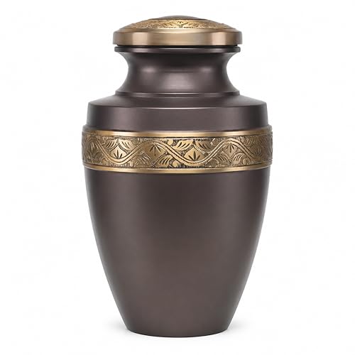 Urn Human Ashes Adult Male/Female,Creamation Urn for Human Ashes Adult Man/Women,200+ Cubic inch Capacity,Decorative Burial Urn, Funeral Cremation Urns_ Greacian 9x7 Coffee Gold - color: Coffee Gold, size: Greacian 9x7