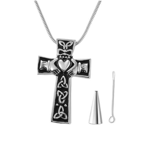Cross Heart 925 Sterling Silver Cremation Ashes Urns Necklace Memorial Keepsake Pendant Jewelry Keepsake Necklace for Ashes memorial crosses necklace holds human ashes of loved ones for Women and Men