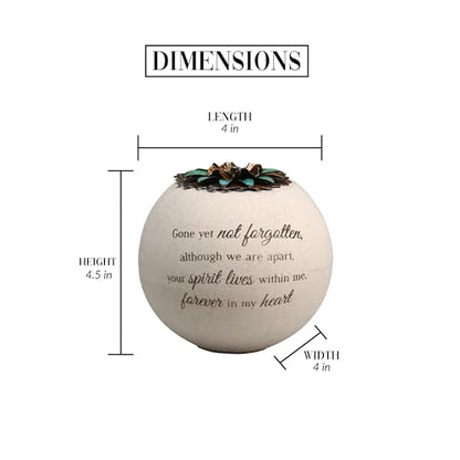 Pavilion Gift Company 19093 Forever in My Heart Terra Cotta Candle Holder, 4-Inch, White