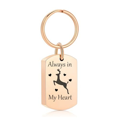 Cremation Jewelry Urn Keychain for Ashes for Women Men Memorial Keepsake Pendant - color: Rosegold