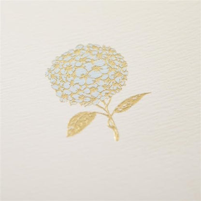 Graphique Hydrangea La Petite Presse Boxed Notecards - 10 Embellished Gold Foil Blank Cards with Matching Envelopes and Storage Box, 3.25" x 4.75" (L1346CB) - color: Bouquet