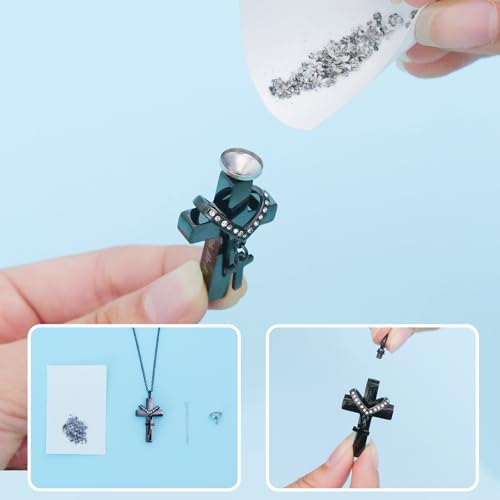 Cremation Jewelry for Ashes Pendant - Cross Urn Necklace with Mini Keepsake Urn Memorial Ashes Jewelry - With Me Always - color: Customize