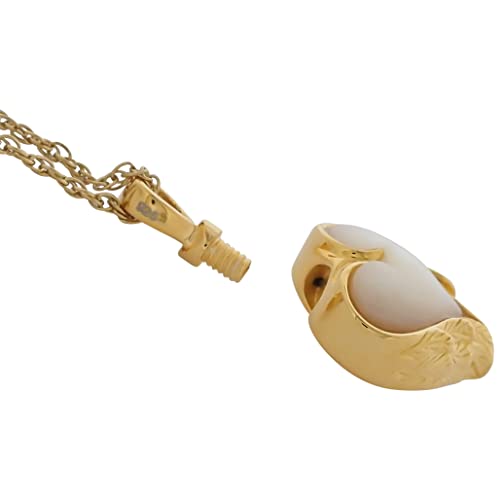 Heart Angel Wings Gold Cremation Jewelry, Sterling Silver, Pendant and Necklace for Ashes