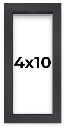 4x10 Shadow Box Black Frame | Interior Size 4x10 in by 3/4" Depth - This Black Frame is Made to Display Items Up to 3/4" Depth Includes Shatter Resistant Acrylic, Backing, Hardware - size: 4x10