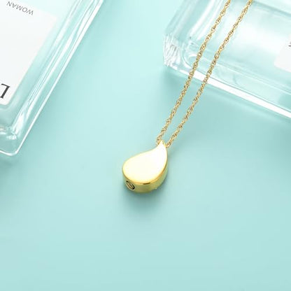 Tree of Life Teardrop Urn Necklace for Ashes Teardrop Crystal Cremation Jewelry Celtic knot Ashes Pendant Stainless Steel Keepsake Memorial Jewelry for Women Men - color: Gold