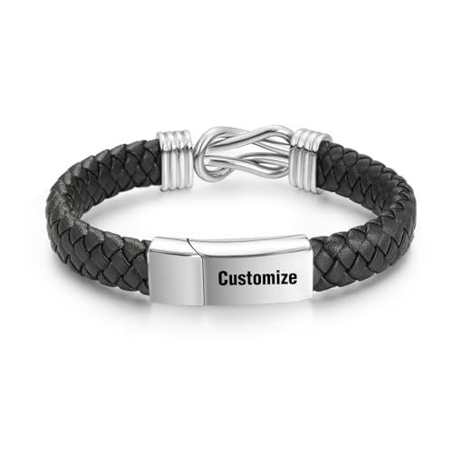 abooxiu Urn Bracelet for Ashes Leather Cremation Bracelet for Human Ashes Stainless Steel Ash Bracelets Memorial Cremation Jewelry Keepsake Bangle for Men - style: Custom-Silver Knot
