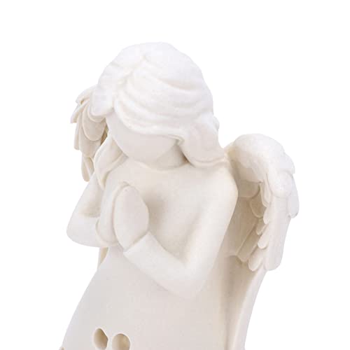 BEARAE Loss of Dog Sympathy Gift, Dogs Memorial Gifts, Pet Loss Candle Holder Figurine Statue, Dog Passing Away Statue Remembrance Gift, Puppy Angel Figurine for Dogs Owners - color: White #2
