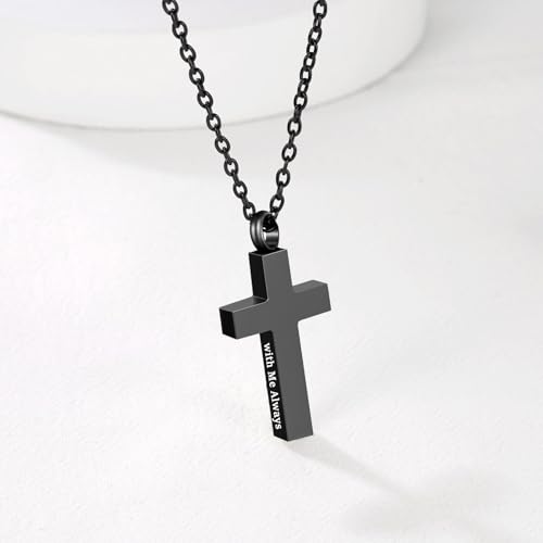 3pcs Cross Urn Necklaces for Ashes Cremation Jewelry for Women Men Human Ash Memorial Keepsake Pendant