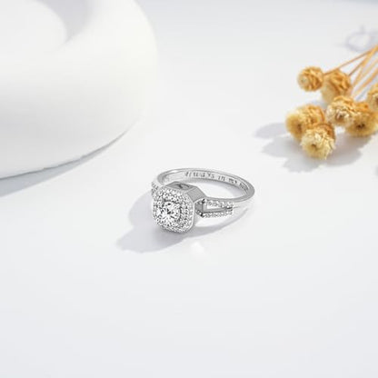S925 Sterling Silver Urn Rings for Ashes for Women Cremation Jewelry for Ashes with Square Diamond Memorial Keepsake for Loved Ones