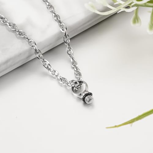 Abooxiu Top Ring with Screwdrivers for Urn Necklace Cremation Jewelry Ashes Keepsake Stainless Steel Replacement Silver