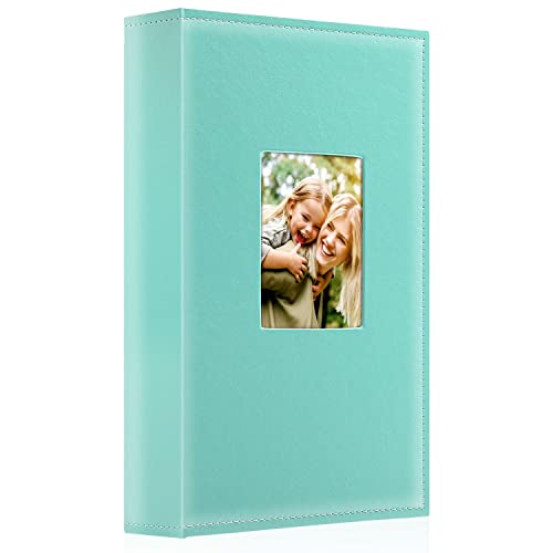 Ywlake Photo Album 4x6 300 Pockets, Leather Photo Albums Holds 300 Horizontal Only Pictures Teal - color: Teal, size: 300 Pockets