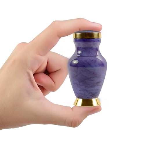 Small Keepsake Cremation Urn for Ashes | Keep Your Loved Ones Memory Close | Elegant Everlasting Tribute | Mini Personal Memorial for Remains, Dried Flowers, Sacred Earth | Threaded Lid | 3 Cubic Inch