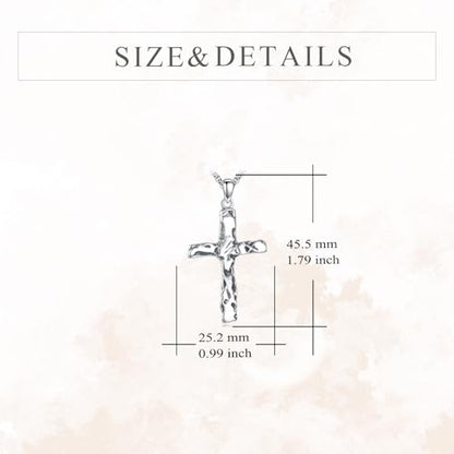 925 Sterling Silver Cross Necklace for Men & Women Crucifix Jesus/Cross Pendant with 22"+2" Stainless Steel Chain Jewelry Gift for Christmas, Father's Day, Mother's Day, Birthday-Gift Box Included - style: A02 Cross