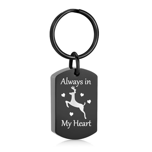 Cremation Jewelry Urn Keychain for Ashes for Women Men Memorial Keepsake Pendant - color: Black
