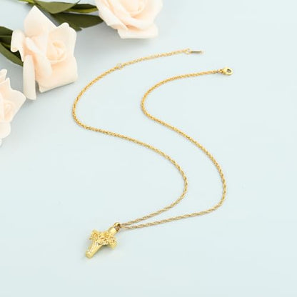 shajwo Tree of Life Cross Urn Necklace for Ashes - color: Gold