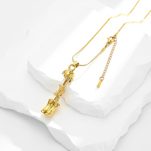 Cremation Jewelry Military Shoes Hats Guns Urn Necklace for Ashes Stainless Steel Military Equipment Pendant Memorial Necklaces Ash Holder for Human Pets Keepsake Jewelry of Loved Ones with Fill Tool - color: Gold