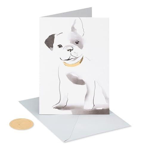 Papyrus Blank Cards with Envelopes, Frenchie (12 count) - color: Grey