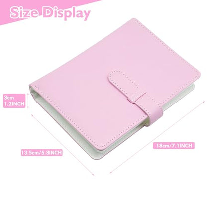 Photo Album 4x6 Photos - 68 Pockets Small Mini Capacity Premium Vegan Leather Cover Case, Portable Wallet Photo Book for Boys Girls Birthday Wedding (Pink) - color: Pink