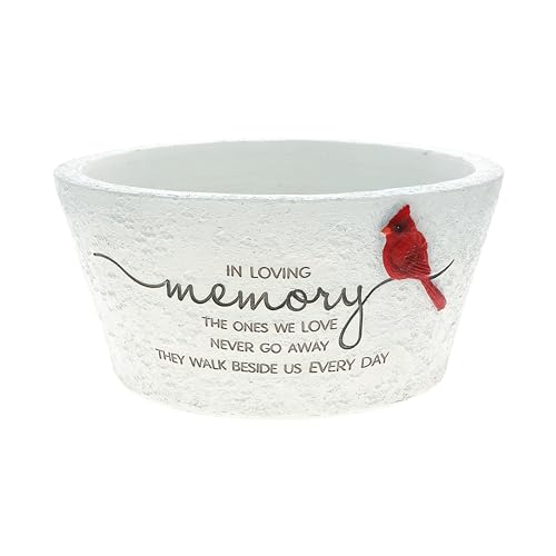 Pavilion Gift Company - The Ones We Love Never Go Away They Walk Beside Us Every Day - 9.5" Cardinal Flower Planter Pot Dish Bereavement in Memory Memorial Loss of Loved One Gift Funeral Present