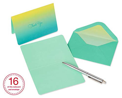 Papyrus Thank You Cards with Envelopes, Teal Ombre (16-Count) - color: Teal Ombre