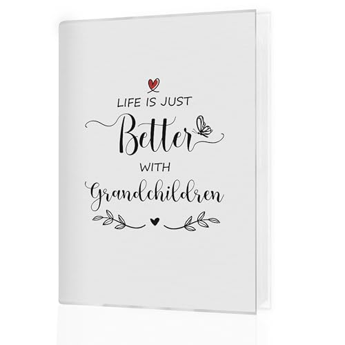 sonogram photo album 4x6, Grandparents Gifts from Grandchildren, Life Is Just Better with Grandchildren Small Memory Photo Album Book for 18 Pockets Hold 36 Pictures - color: For Grandchildren