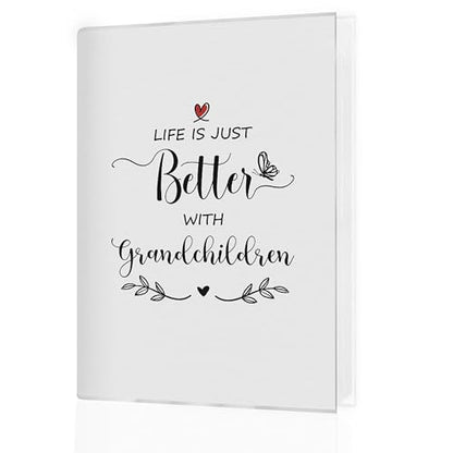 sonogram photo album 4x6, Grandparents Gifts from Grandchildren, Life Is Just Better with Grandchildren Small Memory Photo Album Book for 18 Pockets Hold 36 Pictures - color: For Grandchildren