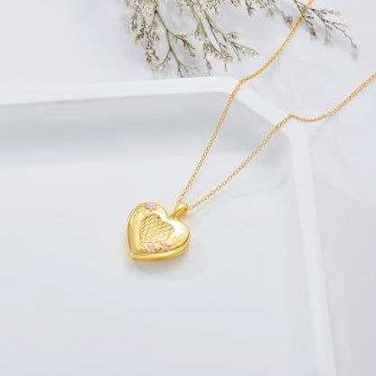 SOULMEET Sunflower/Rose/Daisy Heart Locket Necklace That Holds Pictures Keep Someone Near to You Sterling Silver/Gold Personalized Photo Locket Gift - style: E2-Gold diasy locket+photo