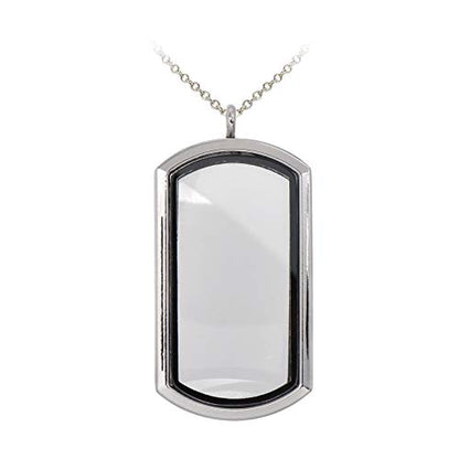 Paialco Magnetic Rectangle Glass Window Floating Locket Pendant Necklace - color: White Gold