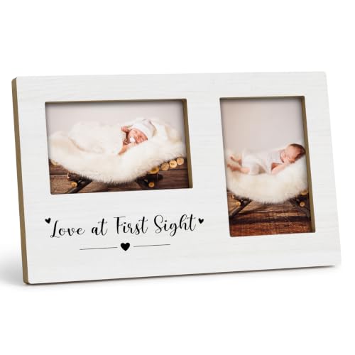 Baby Double Picture Frame 4x6, First Grandbaby Two Photo Frame - color: color-5