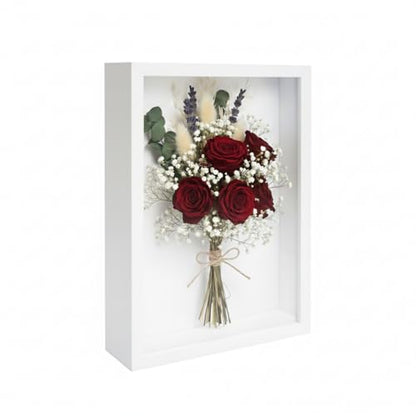 4 Pack Shadow Box Frame Display Cases, 8"x 10" Wood Deep Black Handicrafts Shadowbox Picture Frame for Flowers Jersey Baby Wedding Dress（White） - color: White, size: 8X10