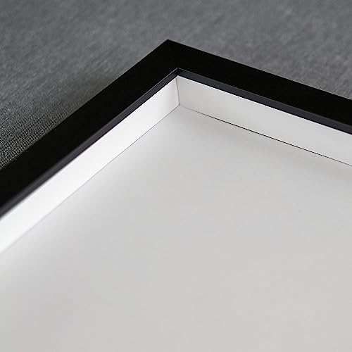 16x20 Shadow Box Frame Black Wood | with a 3/4" Usable Display Depth | Includes a Black Real Suede Texture Acid-Free Backing Board, UV Resistant Acrylic, and Hanging Hardware