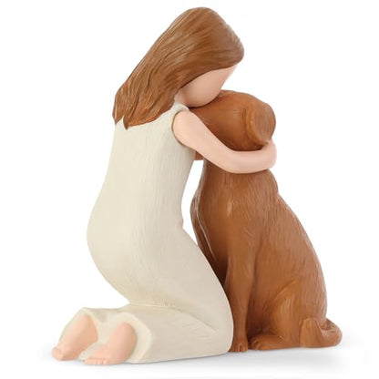 Hensonever Love My Dog Figurines Statues, Dog Angel Friendship Remembrance Gifts, Sculpted Hand-Painted Figures for Dog Lovers - color: Love My Dog