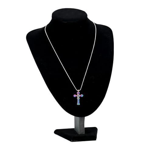 Skull Cross Cremation Jewelry Retro Skull Urn Necklaces for Ashe Stainless Steel Memorial locket Keepsakes Jewelry Human Ash Pendant Jewelry for Men Women - color: Rainbow