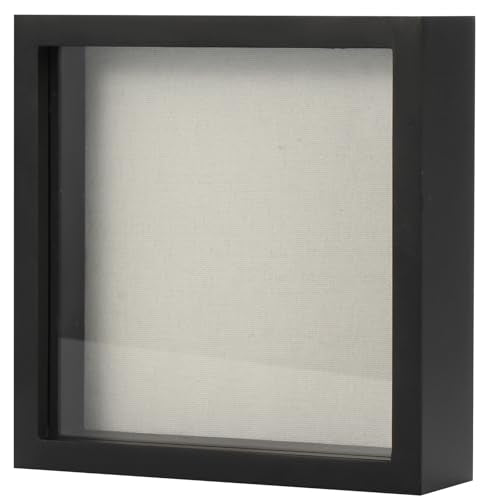 TJ.MOREE Small Shadow Box Frame 6 x 6 Display Case Wooden Picture Frame - color: Black, size: 6x6