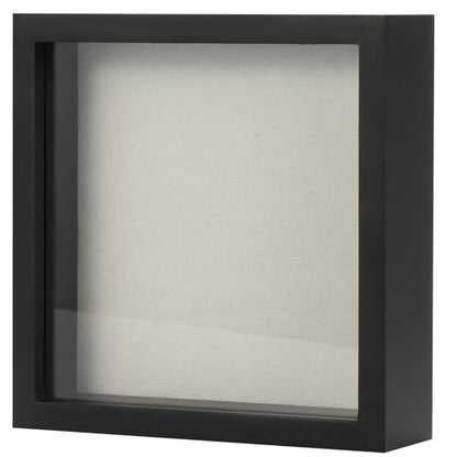 TJ.MOREE Small Shadow Box Frame 6 x 6 Display Case Wooden Picture Frame - color: Black, size: 6x6