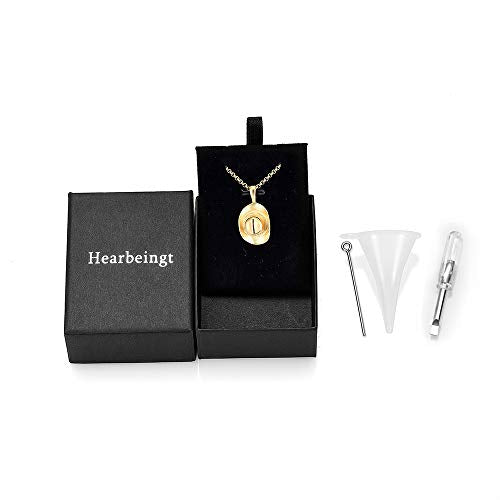 Hearbeingt Cowboy Hat Urn Necklace for Ashes Cremation Jewelry - color: Gold