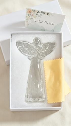 Christian Gifts for Women - Engraved Crystal Angel | 6" Inspirational Spiritual Keepsake, Religious Encouragement Gift for Her Birthday Christmas (God's Love surrounds You) - color: God's Love Surrounds You