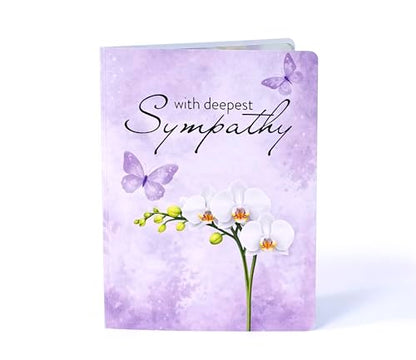 CUTPOPUP Sympathy Pop Up Card, 3D Orchid Flower Condolence Card, With Deepest Sympathy Bereavement Card for Loss of Loved One, Mom, Dad, Pet SD293US - color: Sympathy Orchid-6x8in