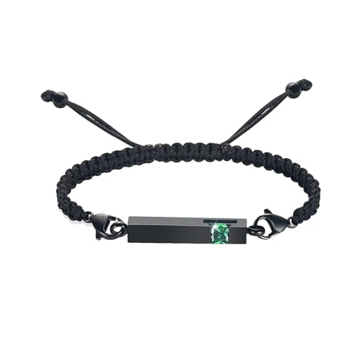 Harbeingt Adjustable Urn Bracelet for Ashes for Women Cremation Jewelry - color: Black Green1